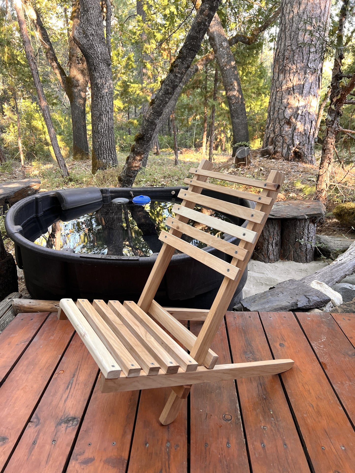 Folding wooden chair, portable chair for beach, camping, outdoors.