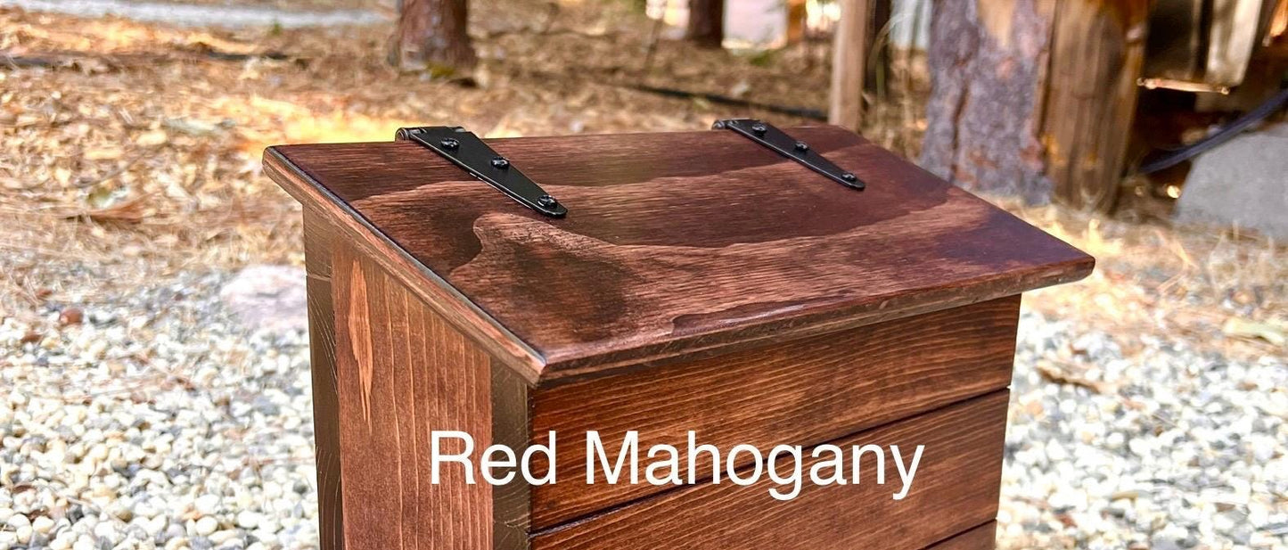 Hanging mailbox with custom stain choices, wooden mailbox for porch.