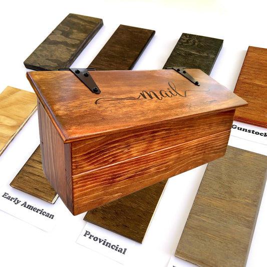 Hanging mailbox with custom stain choices, wooden mailbox for porch.