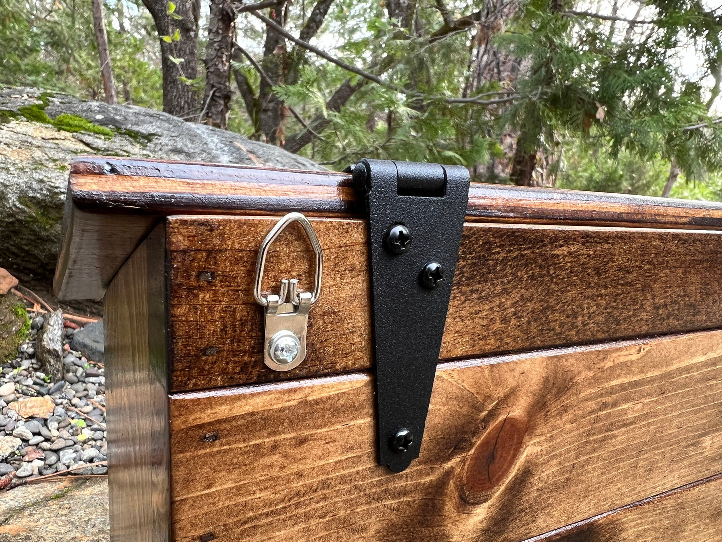 Wall mount mailbox, handmade rustic wood mailbox for covered porch with "mail" on lid