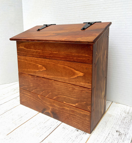 Handmade Wooden Wall Mount Mailbox, Gunstock Stain