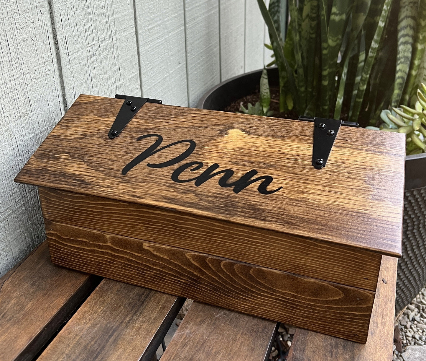 CUSTOM NAME wooden mailbox, Farmhouse rustic wood mailbox, hanging wall mount mailbox.