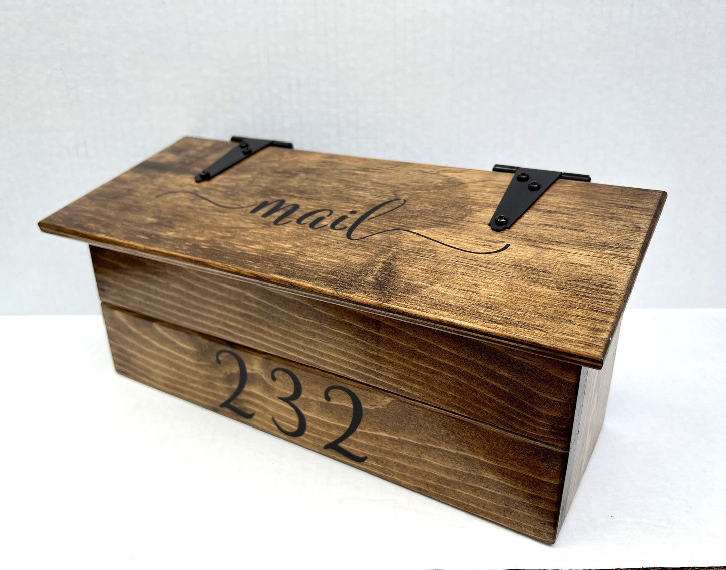 CUSTOM NUMBER wooden mailbox, Farmhouse rustic wood mailbox, hanging wall mount mailbox.