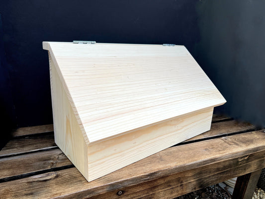 Solid wood storage box, unfinished, Custom stains available.