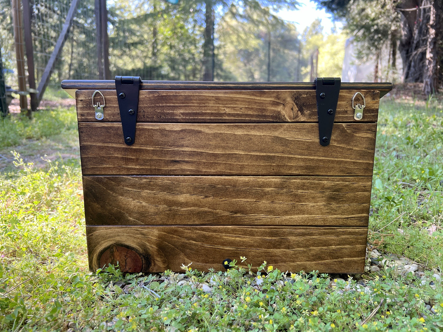 Hanging mailbox, vintage wooden mailbox for porch mount.