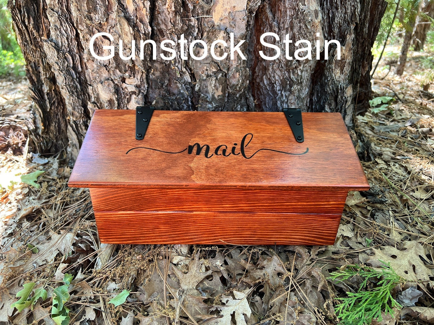 Hanging mailbox with custom stain choices, wooden mailbox for porch.